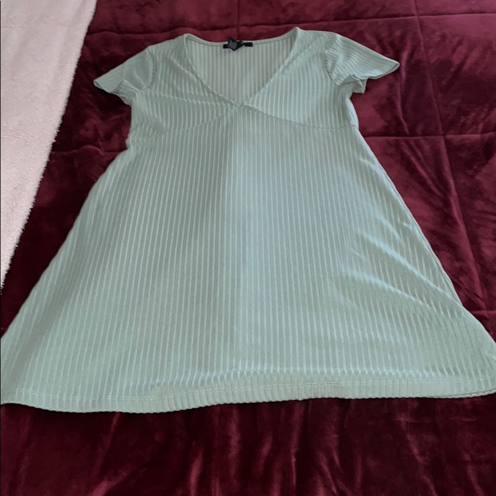 Ribbed v-neck mini dress